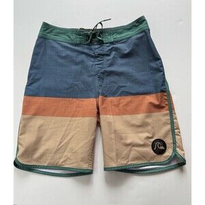 QuikSilver Highline Surf Silk Mens Swim Trunks 38 Green Ombre Board Shorts